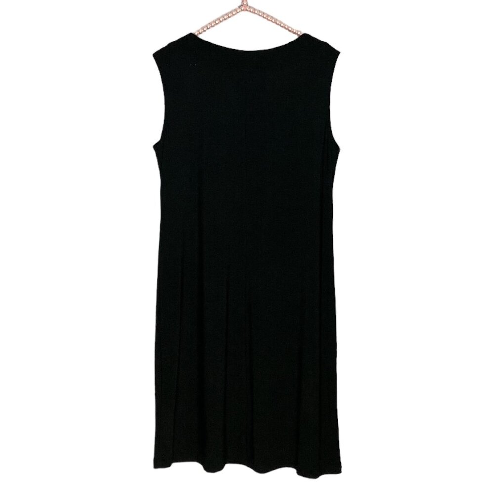 R&M Richards Size 8 Black Beaded Embellished Neckline Stretch Cocktail Dress - Picture 4 of 6